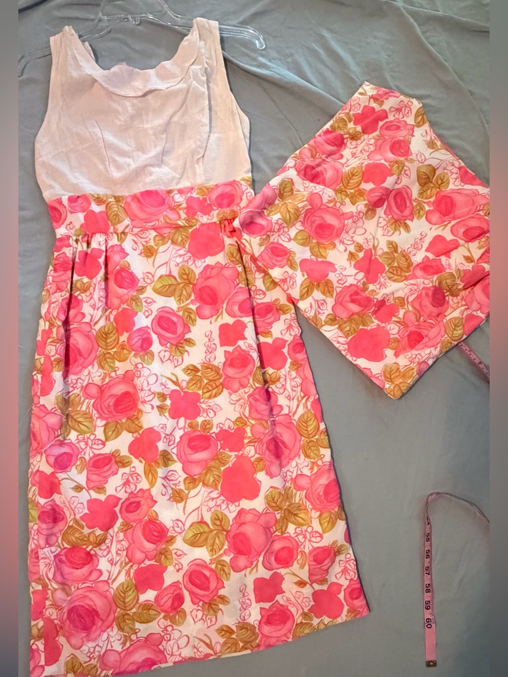 Vintage Leslie Fay Original Pink Rose Floral Dress & Jacket Set - Picture 8 of 13